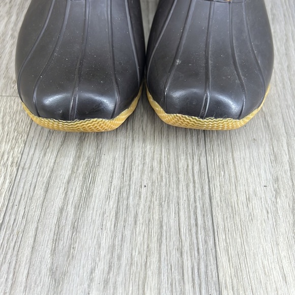 SPERRY MID CALF RAIN BOOTS SALTWATER CROC LEATHER DARK BROWN - Picture 3 of 10